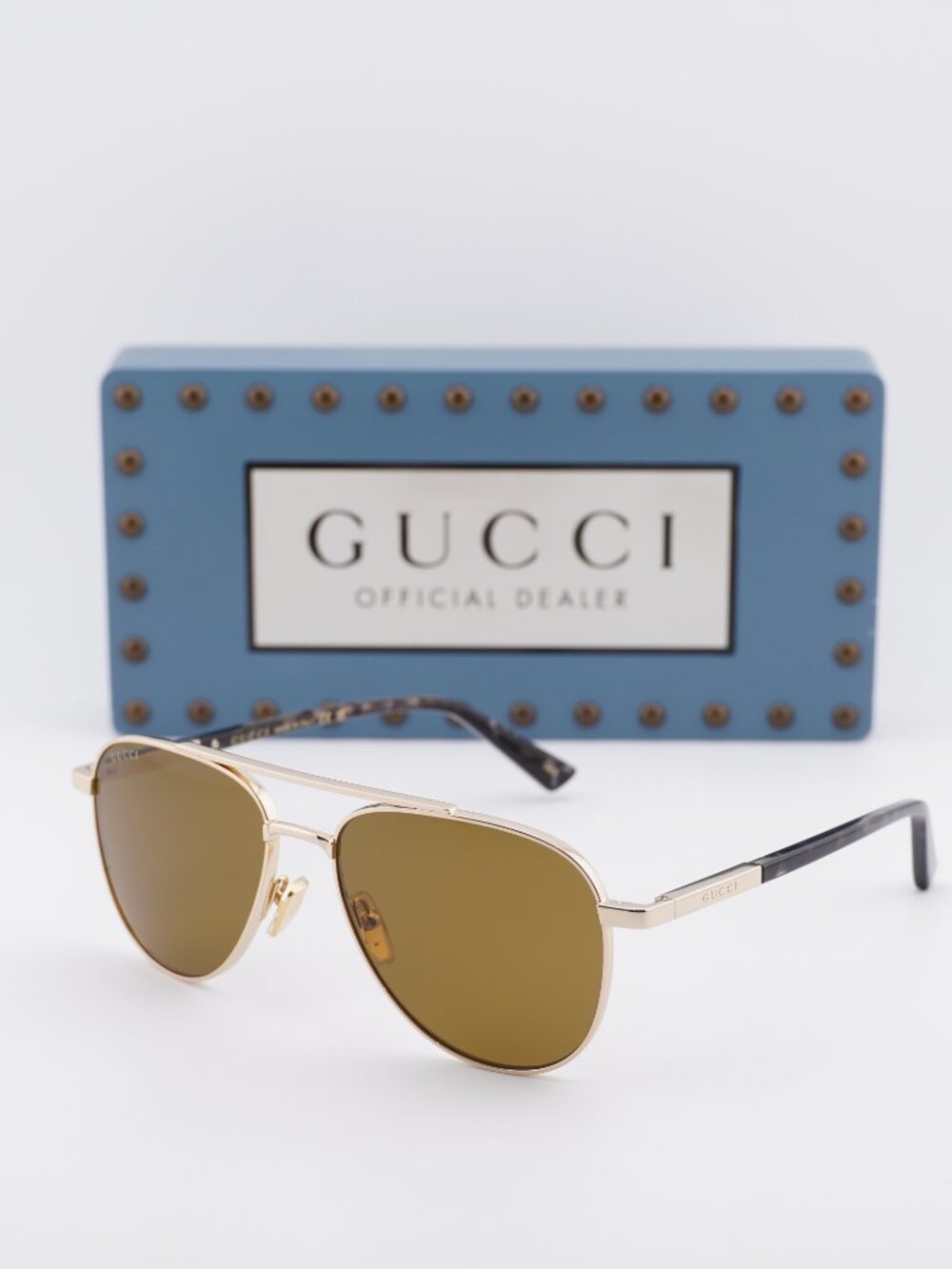 Gucci GG1962S 004 Aviator Sunglasses - Gold/Havana\ Brown